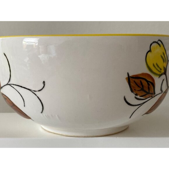 Soup Cup Mug Large JAPAN Hand Painted Vintage Yellow Brown Blue White - Picture 5 of 11